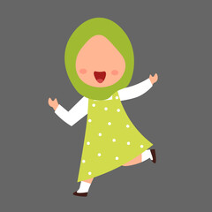 Cute Hijab Girl Teaching, suitable for children's educational content