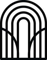Multiple Archway Geometric Line Art Illustration