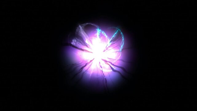An anime style energy explosion effect, with rays of light and colors animated frantically in an infinite loop.