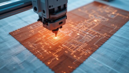High Precision Laser Cutting of Circuit Pattern on Composite Material in a Modern Workshop