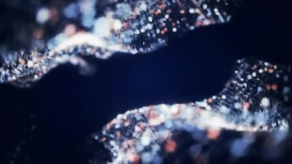 Abstract Glowing DNA Strands on Black Background with Vibrant Colors. - Powered by Adobe