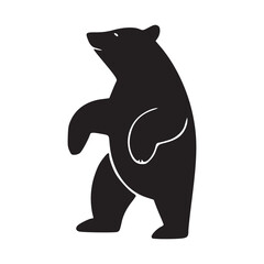 Elegant Bear Silhouettes Vector Illustration - White Background