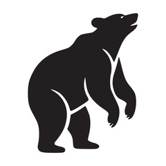 Elegant Bear Silhouettes Vector Illustration - White Background