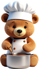 3D 곰 요리사 캐릭터