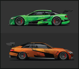 Two Custom Designed Race Cars with Unique Liveries