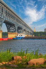 The Yangtze River Bridge and Beautiful Scenery of the Yangtze River in Nanjing, Jiangsu Province,...