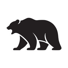 Elegant Bear Silhouettes Vector Illustration - White Background