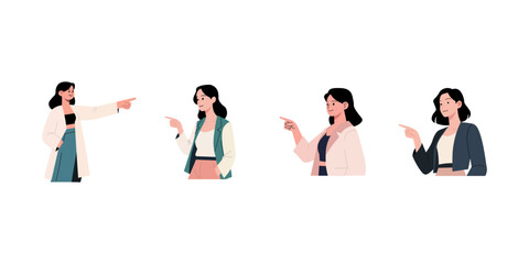 Diverse Businesswomen in Different Communication Styles, Indicating Discussion or Argument