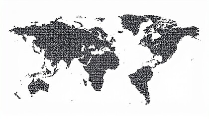 Vector World map in dotted style. Abstract graphic map of the world from black round dots.