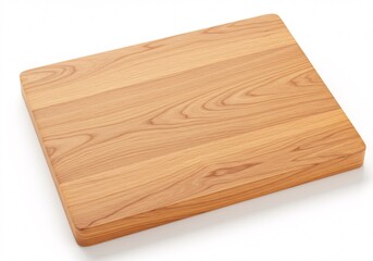 Clean Wooden Cutting Board on White Background Ready for Food Preparation