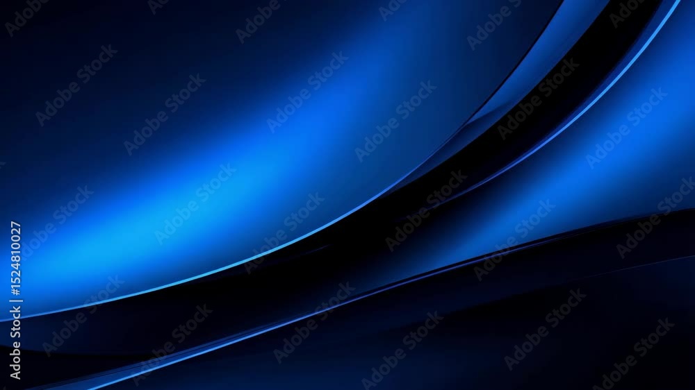 Poster abstract flowing curves in dark blue hues create a modern and sophisticated background or design ele
