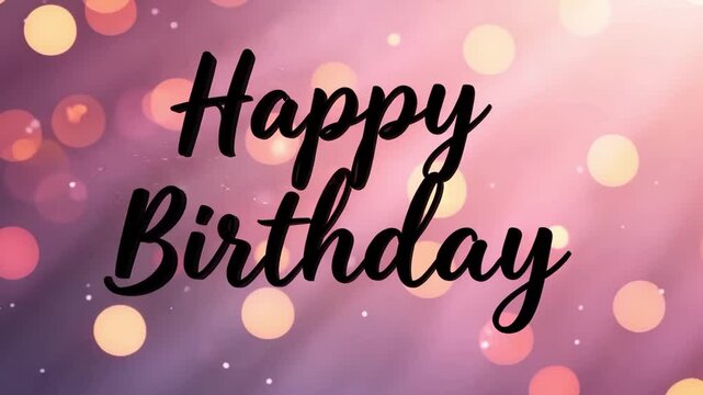 Animated happy birthday text on festive background , celebratory, party video card, birthday greetings, events poster, birthday celebration.