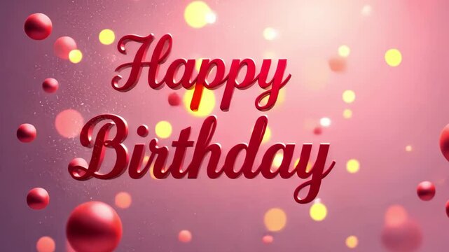Animated happy birthday text on festive background , celebratory, party video card, birthday greetings, events poster, birthday celebration.