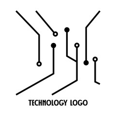 circuit technology growth logo, square shape
