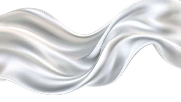 Elegant white silk fabric flows
