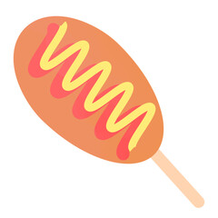 アメリカンドッグの単体イラスト