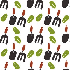 seamless pattern with shovel