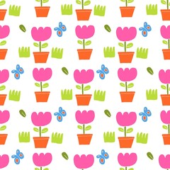 seamless pattern with flowers