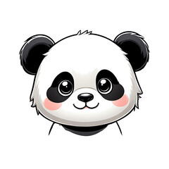 Fototapeta premium Cute Panda Face Cartoon Character Illustration