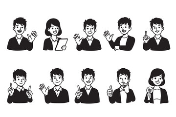 Diverse Collection of Business People Icons  Illustrations for Presentations and Designs
