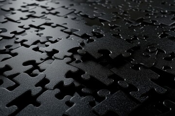 Vibrant Color Picture of Jigsaw Puzzle on Black Surface Mockup