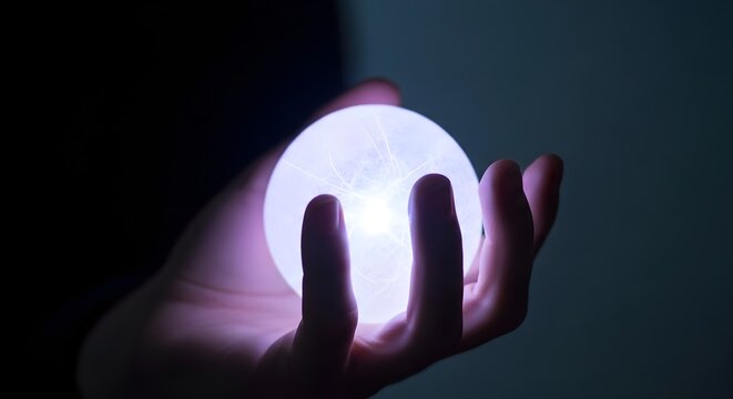 Holding an orb of light in the hand
