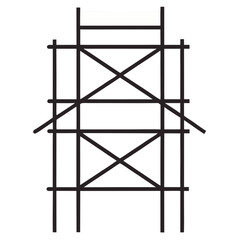 Simple black and white scaffolding icon illustration