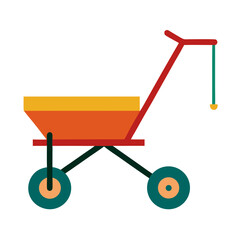 Two wheeled garden cart icon illustration