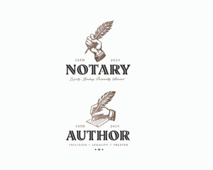 Obraz premium Quill signature for Law Firm, Law Office, Lawyer services logo template design