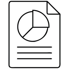 Outline of Pie Chart on Document with Folded Corner Design