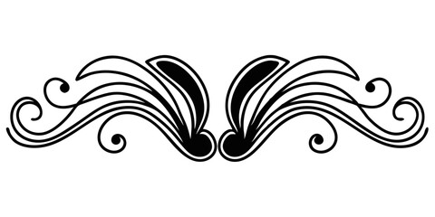 Fototapeta premium Curved wave divider with soft flowing lines on transparent background 
