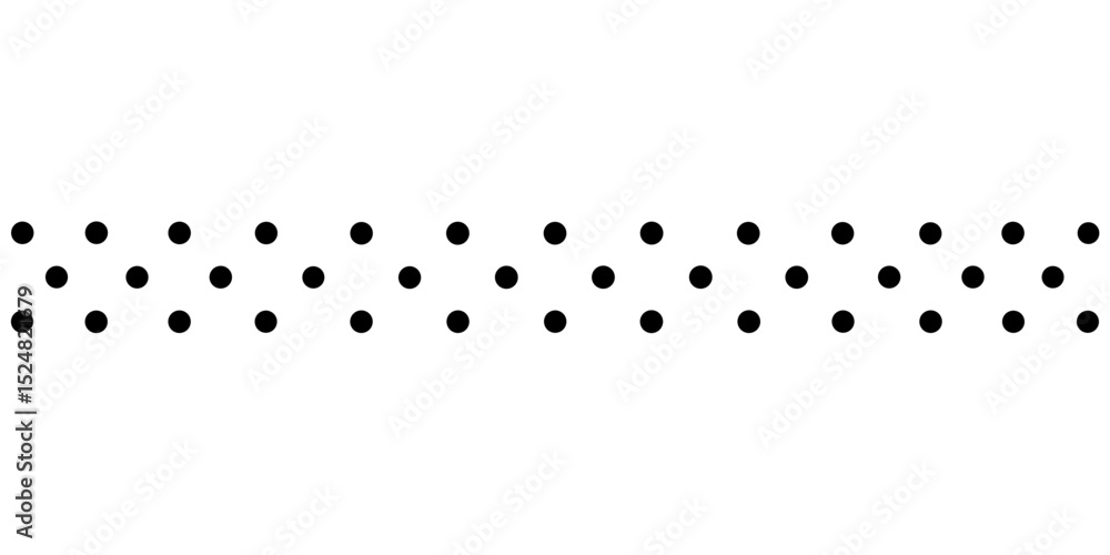 Poster dotted line divider in thin elegant dots on transparent background