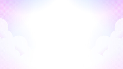 ピンクのグラデーションの雲の横長のフレーム背景