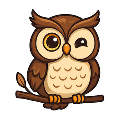 Owl Cartoon Winking Cute Owl Mascot Illustrations