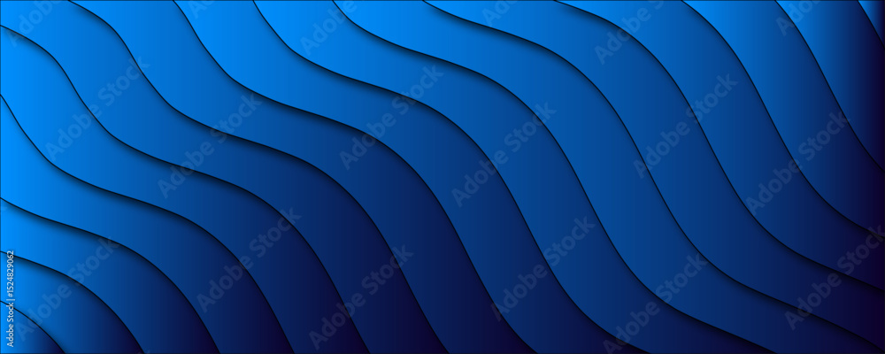 Poster abstract blue background with waves. vector gradient minimalist blue background. dark blue rhythmic 