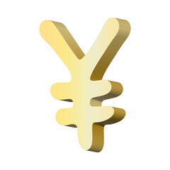 3d yen currency symbol. Single element for design