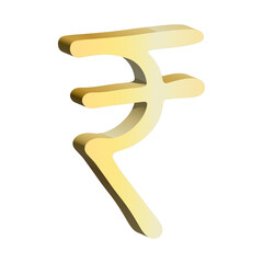 3d rupee currency symbol. Single element for design