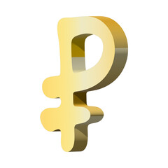 Obraz premium 3d russian ruble currency symbol. Single element for design