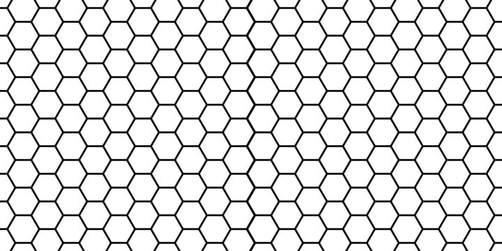 Honeycomb pattern with hexagon mesh. Texture bee comb grid. Flat vector illustration isolated on white background.