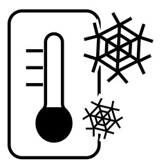 雪の結晶付き温度計アイコンのイラスト