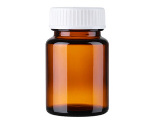 &ldquo;Amber Prescription Medicine Bottle with White Cap, PNG&rdquo;.