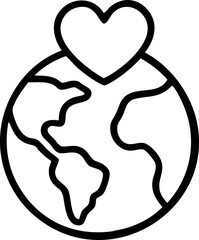 Eco friendly Earth with heart symbol, representing love for the planet.