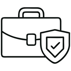 Obraz premium Secured Business Portfolio Checked Shield Symbol Safeguarding Investment and Professional Assets Icon Style