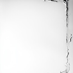 Abstract monochrome image of a torn paper edge, creating a frame effect on a white background