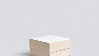 Obraz premium Empty light beige box on plain background
