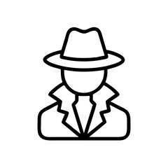 Detective Line Icon.spy icon in line style