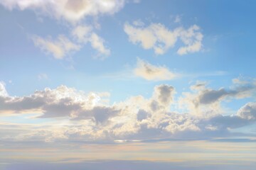 The sky&rsquo;s a dreamy quilt, glowing softly with sunbeams above a vast, bright horizon.