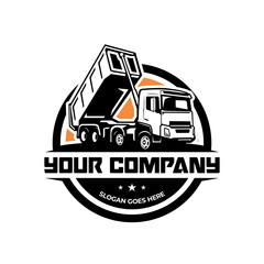 dump truck logo images vector design