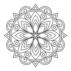 mandala, mandala design, mandala design idea, mandala design vector, mandala sample Isolated flower mandala in vector. Round line pattern. Vintage monochrome element for coloring pages and design	