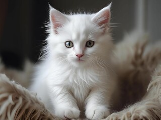 見つめる白猫[GenerativeAI]